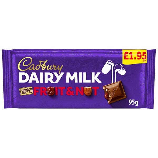 Cadbury Dairy Milk Fruit and Nut Chocolate Bar 95g