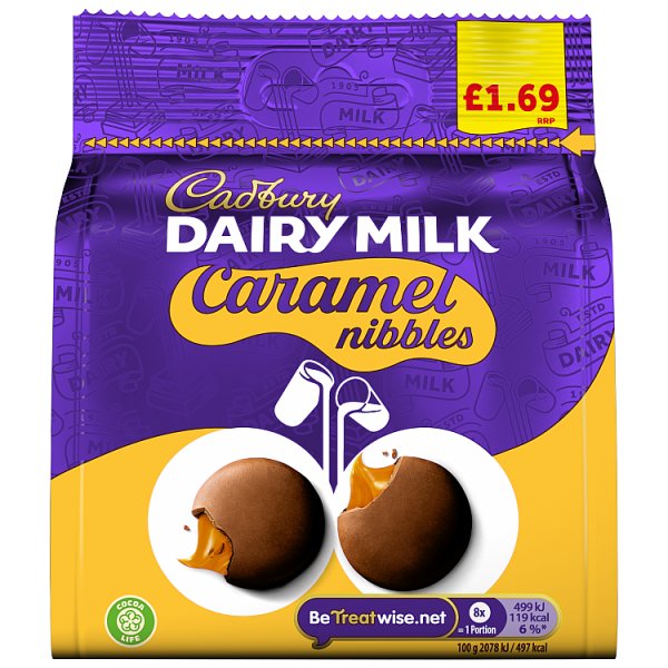 Cadbury Dairy Milk Caramel Nibbles Chocolate Bag 85g