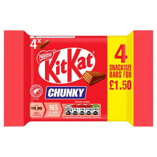 KitKat Chunky Milk Chocolate Bar 4 Pack Multipack 128g