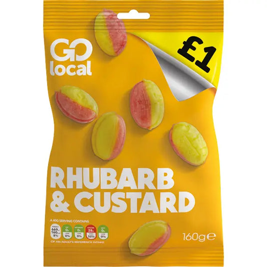 Go Local Rhubarb & Custard Bags 130g