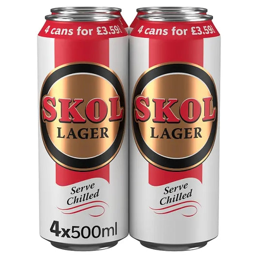 Skol Lager Can 2.8% 4x500ml