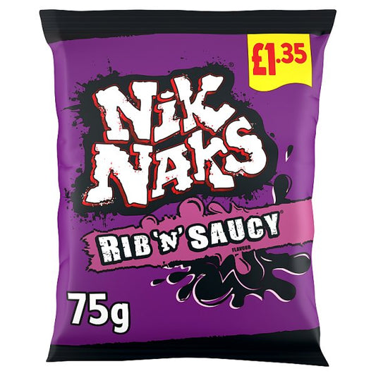 Nik Naks Rib 'N' Saucy Crisps 75g