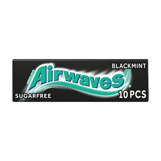 AIRWAVES Black Mint flavour Sugar Free Chewing Gum 10 Pieces