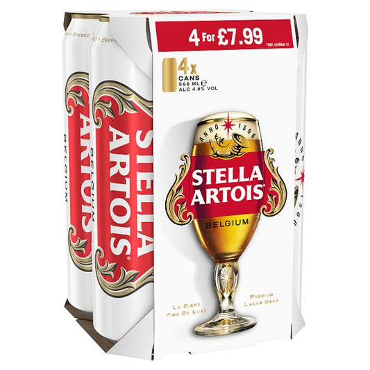 Stella Artois Premium Lager 4x568ml (Pint)