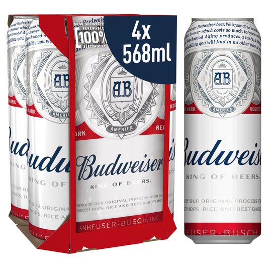 Budweiser Beer 4x568ml (Pint)