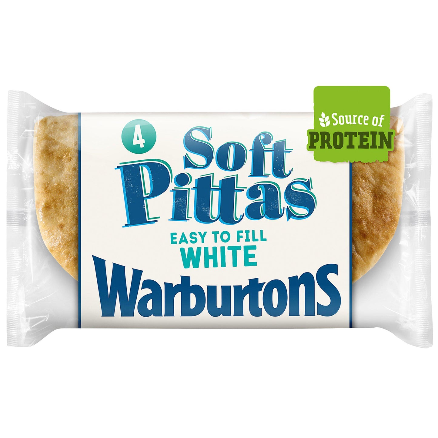 Warburtons 4 Soft White Pittas