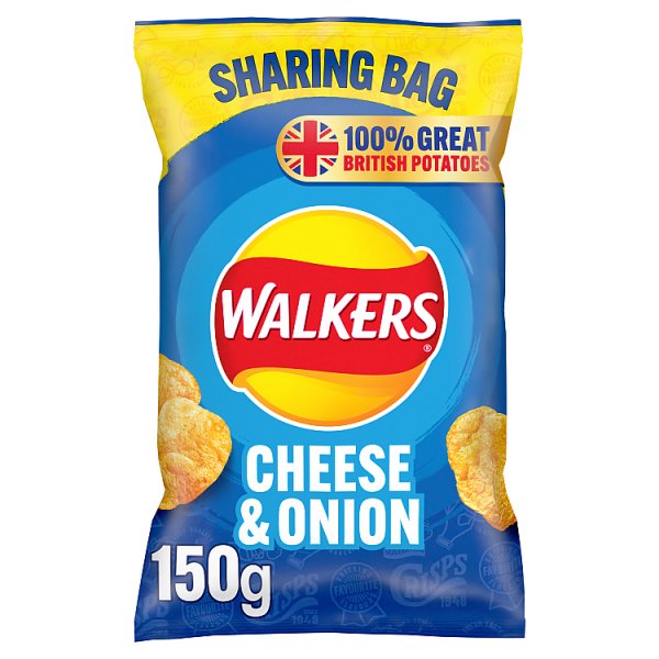 Walkers Cheese & Onion Sharing Crisps 150g