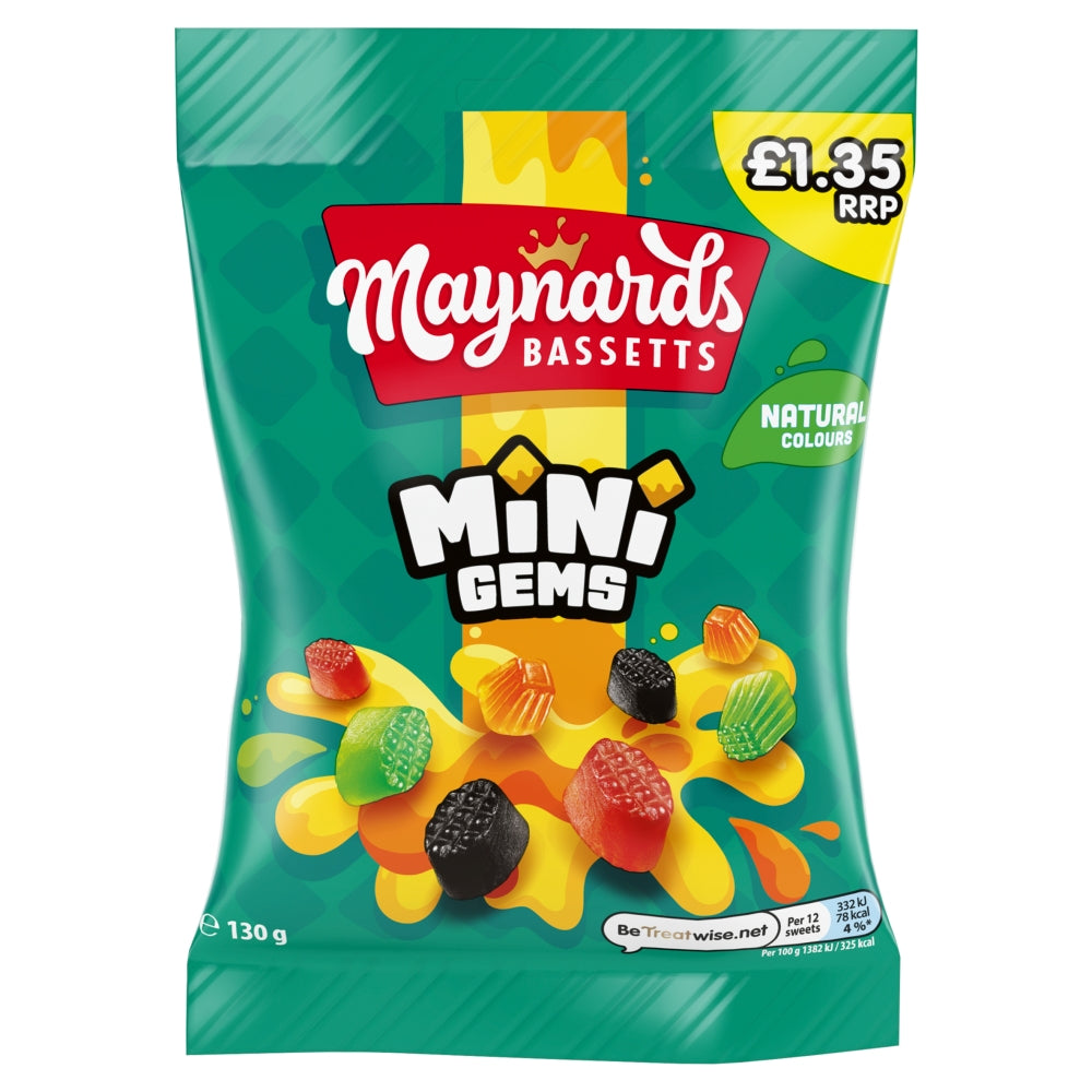 Maynards Bassetts Mini Gems Sweets Bag 130g