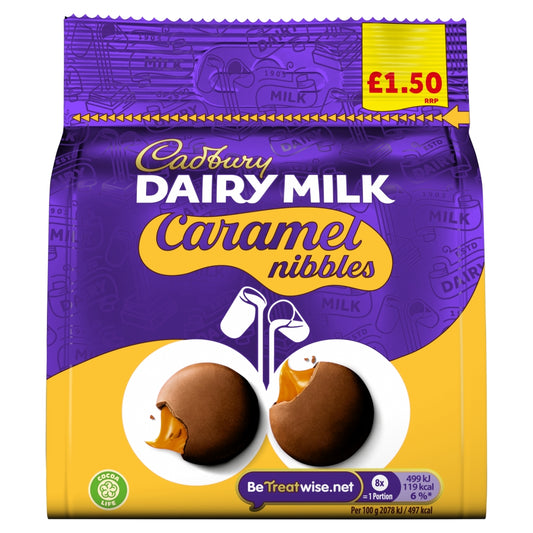 Cadbury Dairy Milk Caramel Nibbles Chocolate Bag 85g