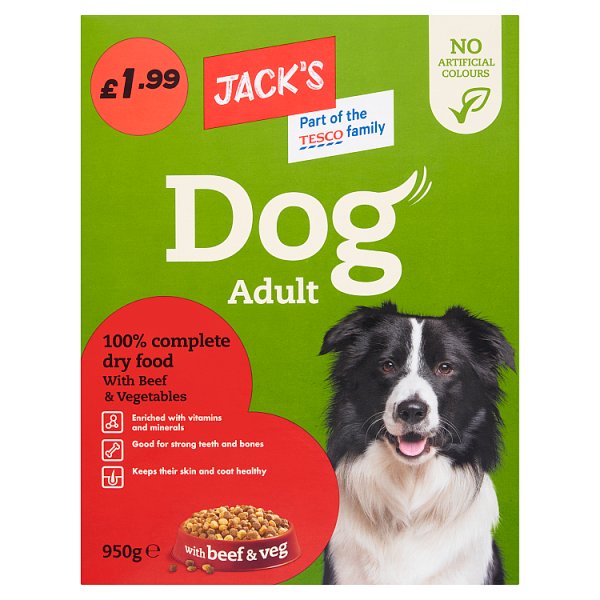 Jack's Adult Dog Food with Beef & Veg 950g