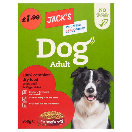 Jack's Adult Dog Food with Beef & Veg 950g