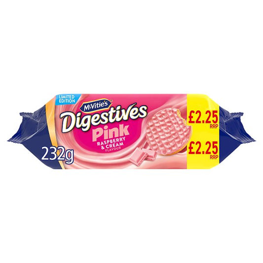 McVitie's Limited Edition Digestives Pink Raspberry & Cream Flavour 232g