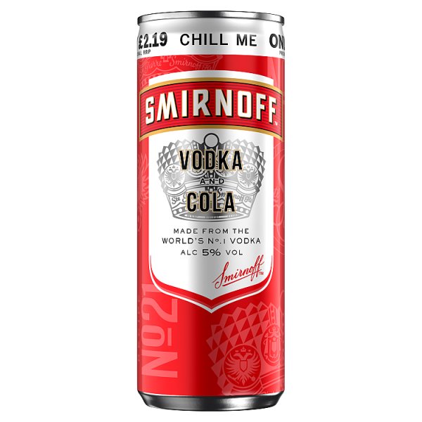 Smirnoff Vodka and Cola 250ml