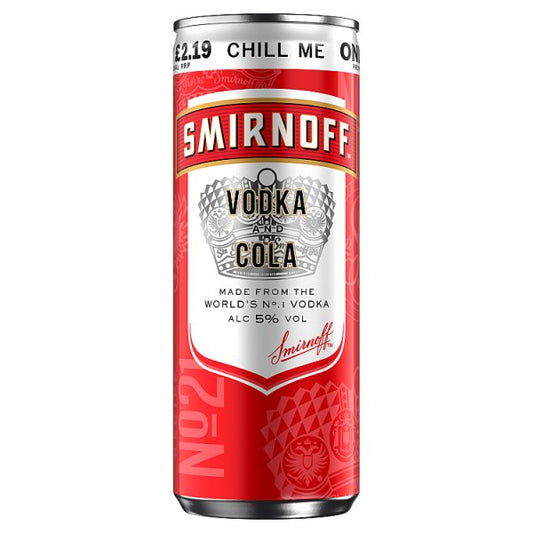 Smirnoff Vodka and Cola 250ml