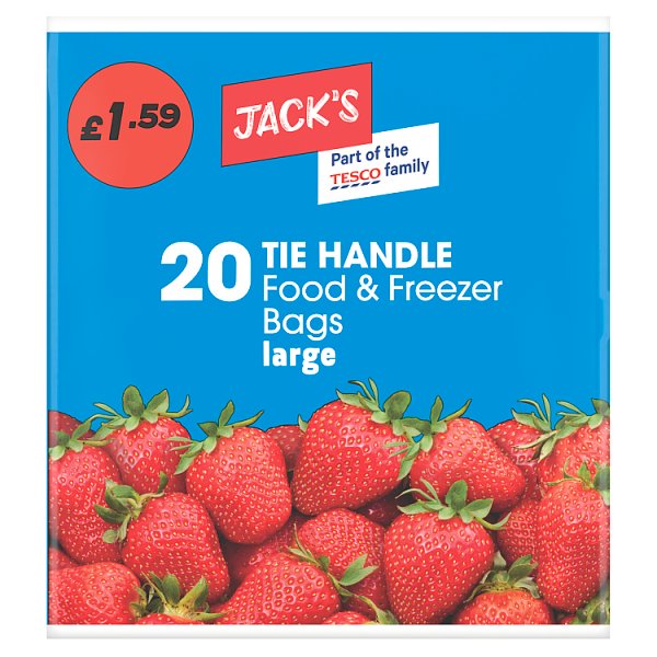 Jack's 20 Tie Handle Food & Freezer Bags Large