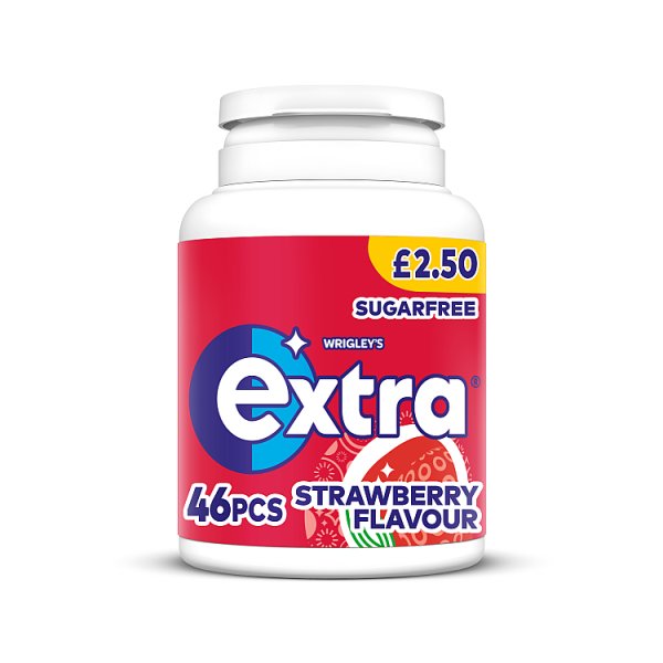 Extra Strawberry Flavour Sugarfree Chewing Gum Bottle 46 Pieces