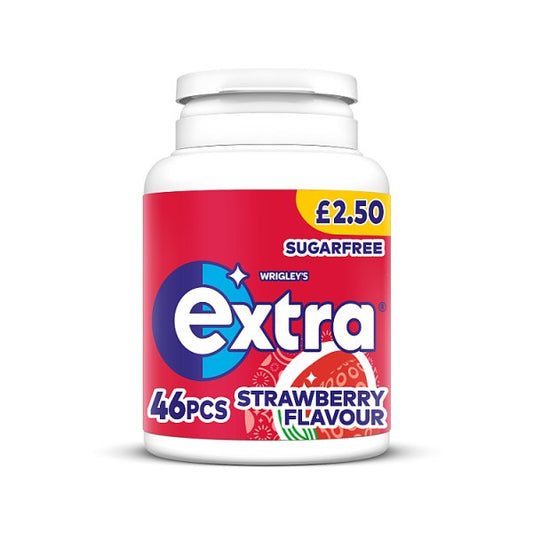 Extra Strawberry Flavour Sugarfree Chewing Gum Bottle 46 Pieces