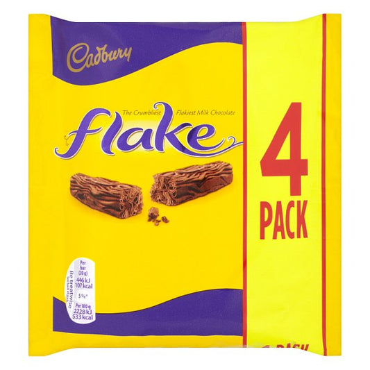 Cadbury Flake Chocolate Bar 4 Pack Multipack 80g