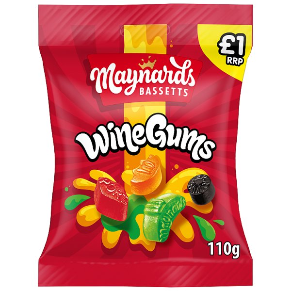 Maynards Bassetts Wine Gums Sweets Bag 130g