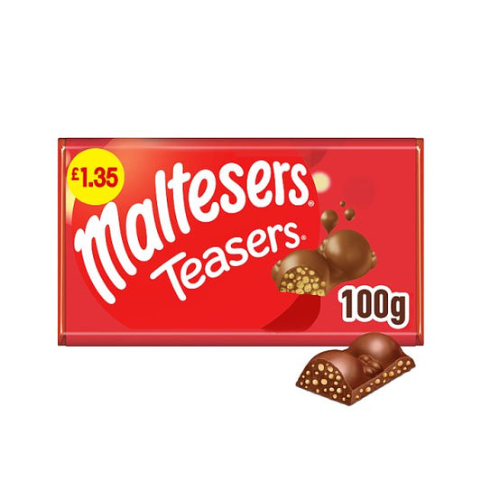 Maltesers Teasers Milk Chocolate & Honeycomb Block Bar 100g