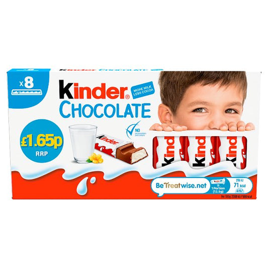 Kinder Small Chocolate Bars Multipack 8x12.5g