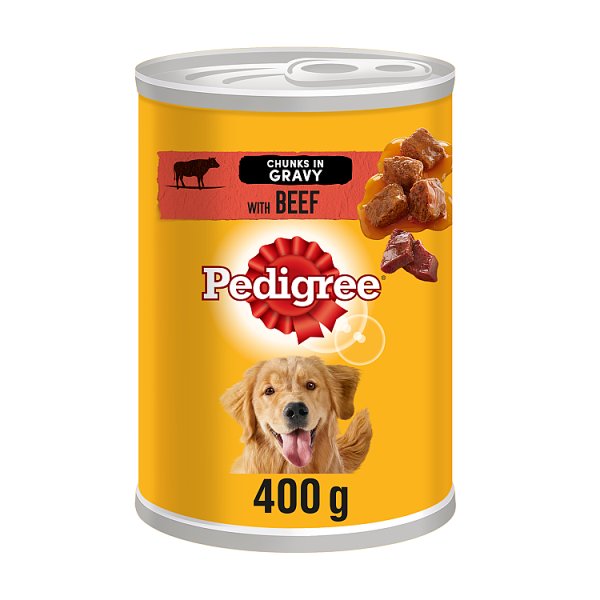 Pedigree Adult Wet Dog Food Tin Beef in Gravy 400g