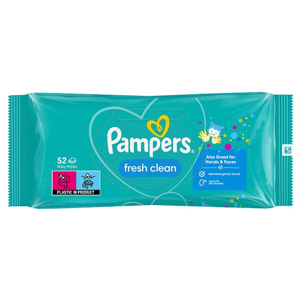 Pampers Fresh Clean Baby Wet Wipes x52