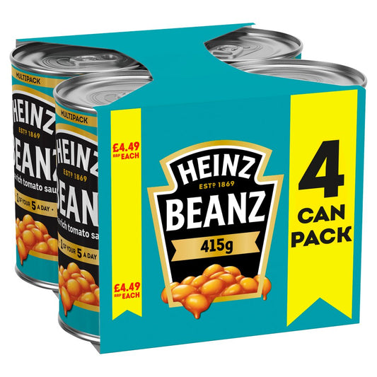 Heinz Baked Beans in a Rich Tomato Sauce 4x415g