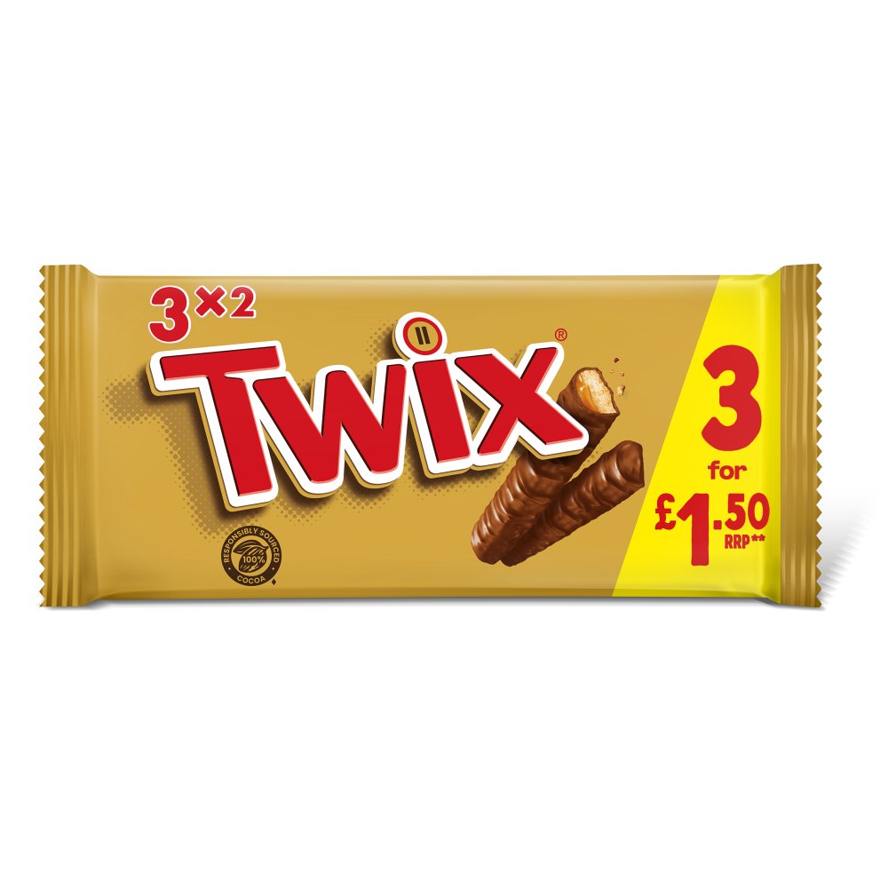 Twix Caramel & Milk Chocolate Fingers Multipack 3x40g