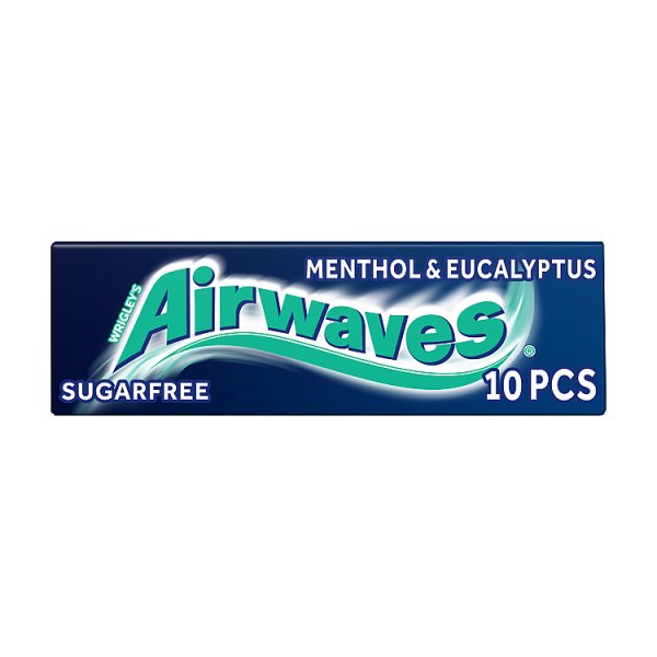 AIRWAVES Menthol & Eucalyptus flavour Sugar Free Chewing Gum 10 Pieces