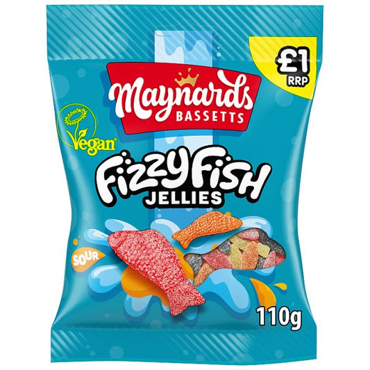 Maynards Bassetts Fizzy Fish Sweets Bag 130g