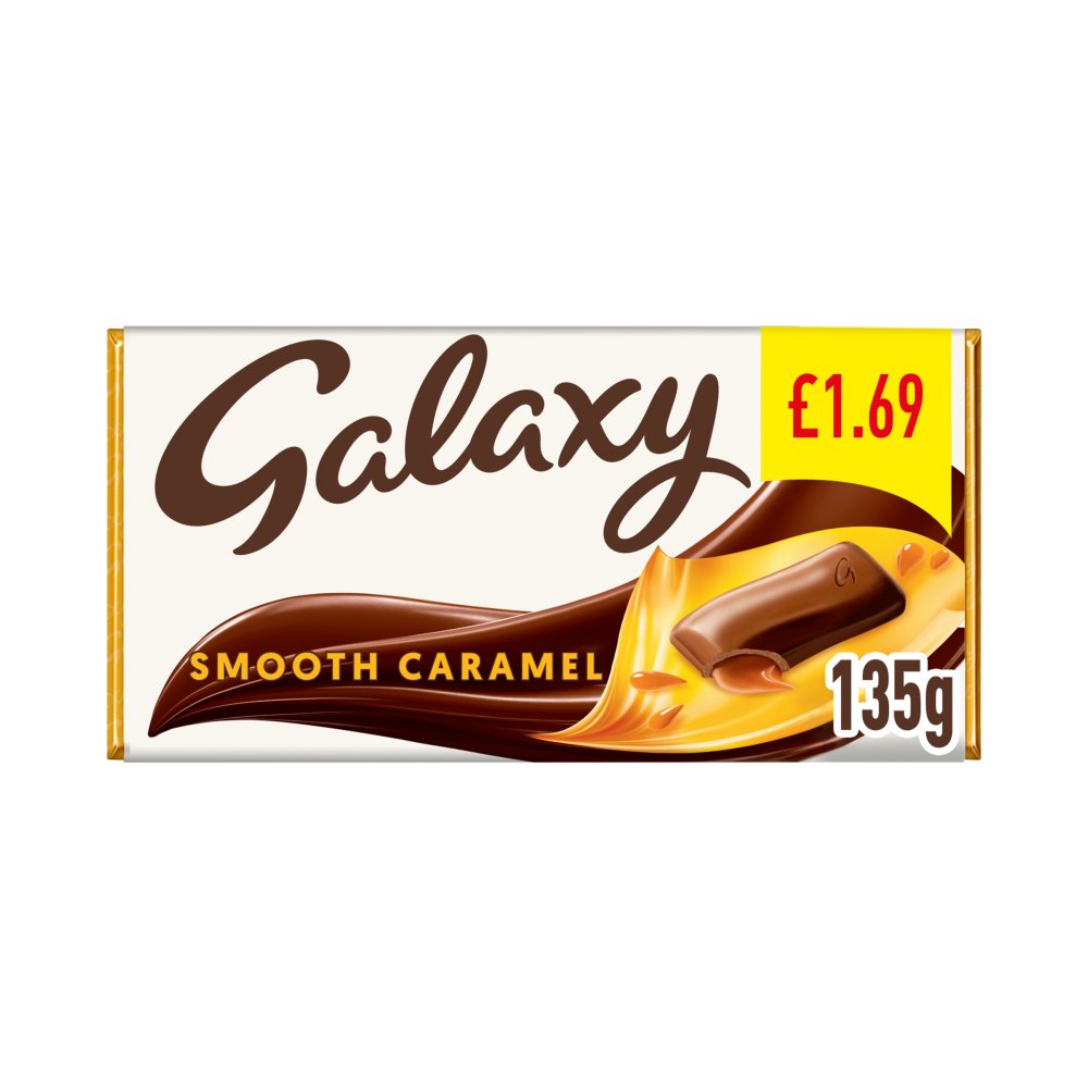 Galaxy Smooth Caramel & Milk Chocolate Block Bar 135g