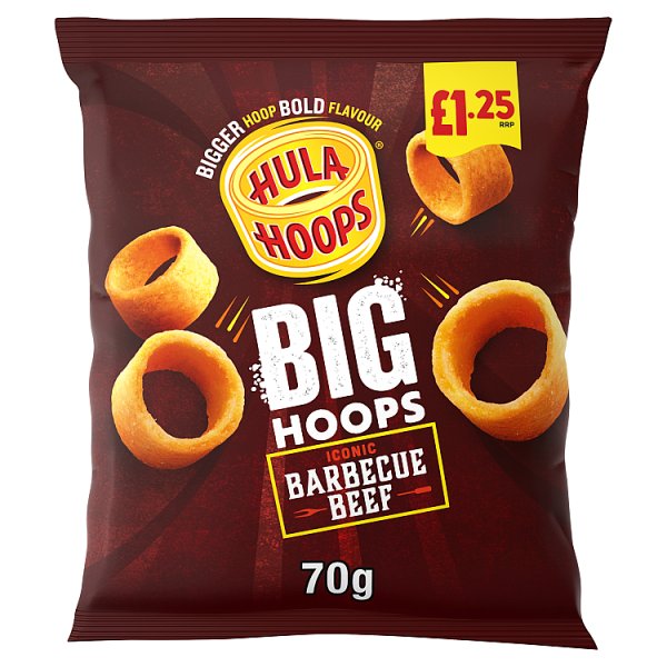 Hula Hoops Big Hoops BBQ Beef Crisps 70g