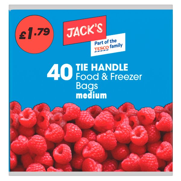 Jack's 40 Tie Handle Food & Freezer Bags Medium