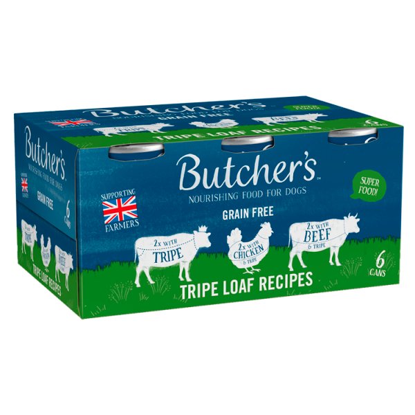 Butcher's Tripe Loaf Recipes Nourishing Food for Dogs 6x400g
