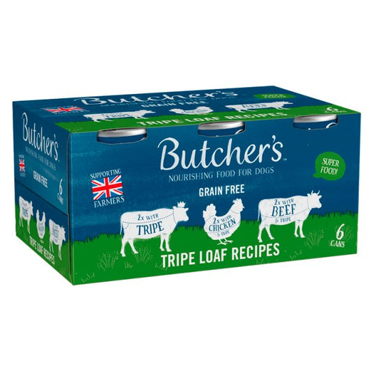 Butcher's Tripe Loaf Recipes Nourishing Food for Dogs 6x400g