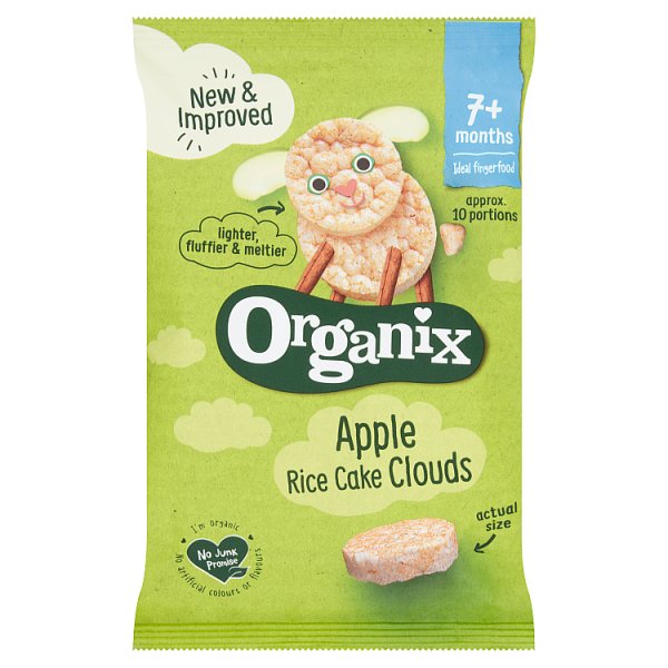Organix Apple Rice Cake Clouds Organic Baby Snacks 40g 7 months+