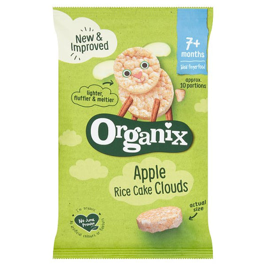 Organix Apple Rice Cake Clouds Organic Baby Snacks 40g 7 months+