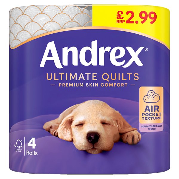 Andrex Ultimate Quilts Toilet Tissue 4 Rolls