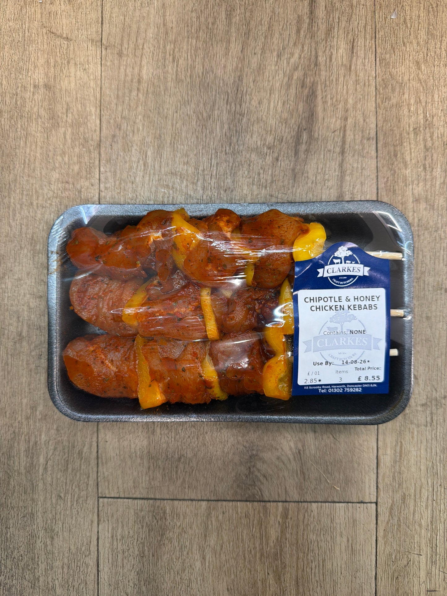 Clarkes Butchers Honey & Chipotle Chicken Kebabs