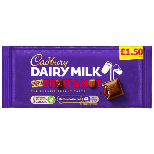 Cadbury Dairy Milk Fruit and Nut Chocolate Bar 95g