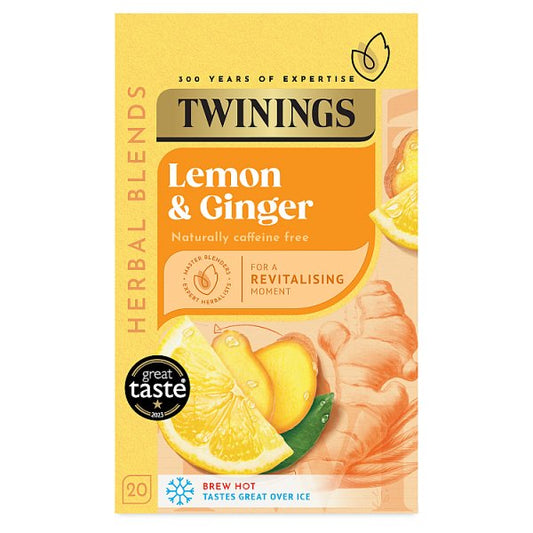 Twinings Lemon & Ginger 20 Tea Bags 30g