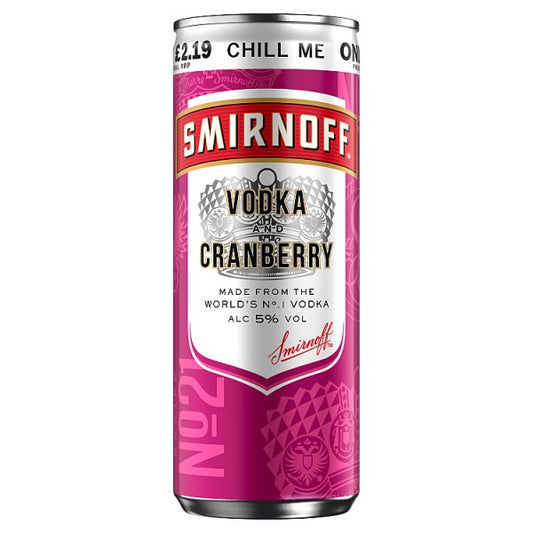 Smirnoff Vodka and Cranberry 250ml