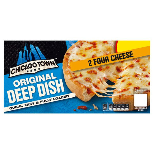 Chicago Town 2 Deep Dish Four Cheese Mini Pizzas 2x148g