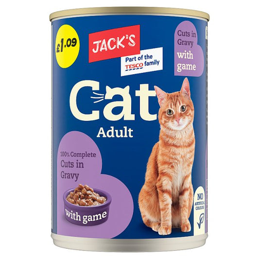 Jack's Cat Adult 100% Complete Cuts in Gravy with Game 415g