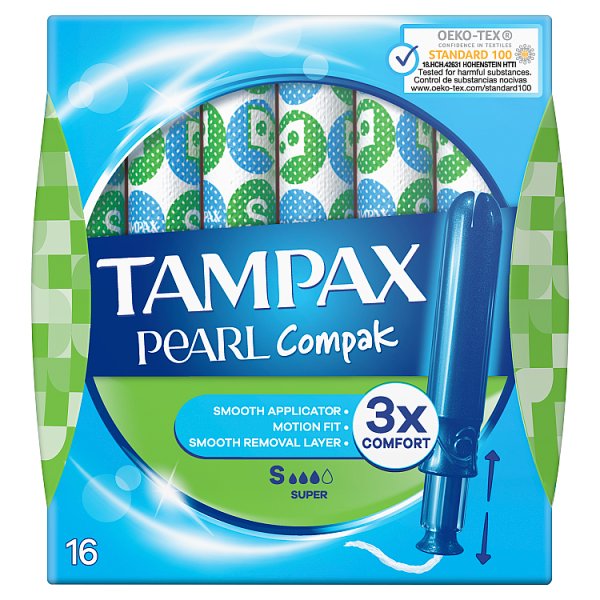 Tampax Pearl Compak Super Tampons With Applicator X16