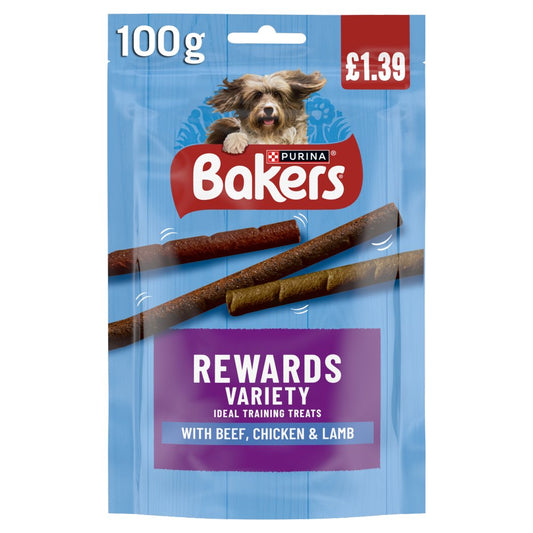 BAKERS Rewards Beef, Chicken and Lamb Dog Treats 100g