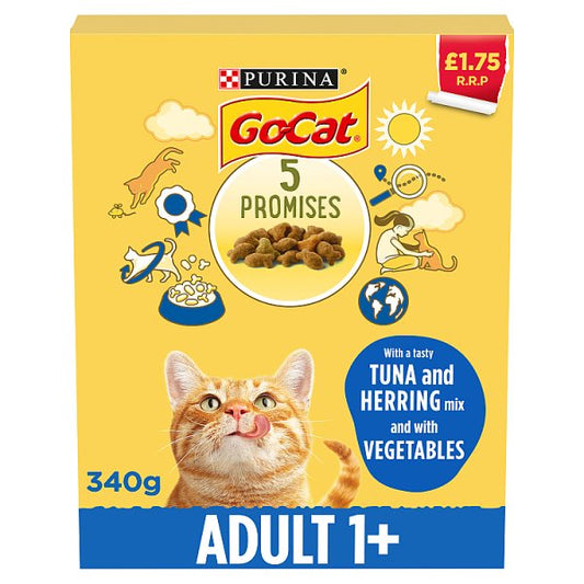 GO-CAT Herring and Tuna Dry Cat Food 340g