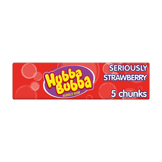 Hubba Bubba Seriously Strawberry Bubblegum 5 Chunky Chews