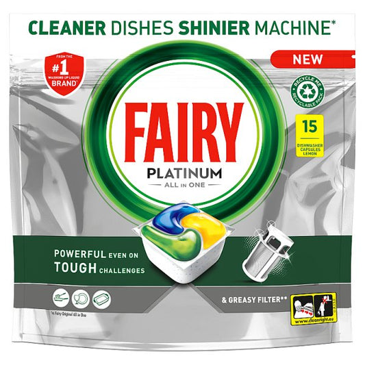 Fairy Platinum All In One Dishwasher 15 Tablets Lemon